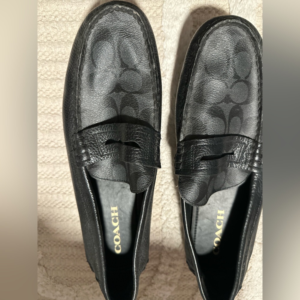 Coach Black Loafers Sleek Slip-On Design
